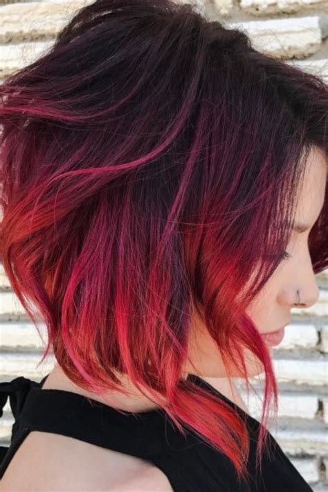 Ombré hair rouge 12 idées pour trouver linspiration Cheveux courts