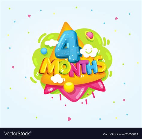 4 months baby Royalty Free Vector Image - VectorStock