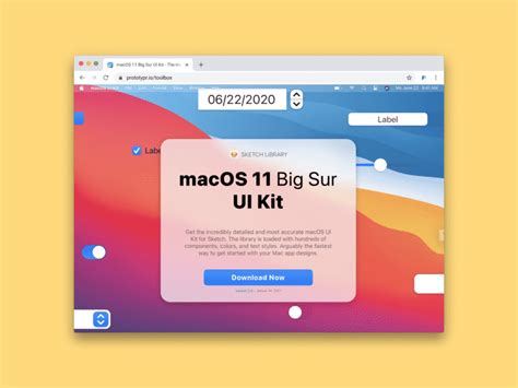 macOS 11 Big Sur UI Kit - The Most Detailed and Accurate Big Sur Library