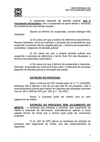 Suspensão Judicativa - Formacao suspensao-extincao-processo | PDF