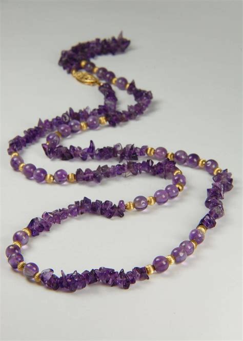 Amethyst Necklace Beaded Necklace Gold Jewelry Amethyst - Etsy