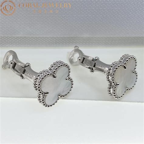 Van Cleef Arpels VCARF48600 Vintage Alhambra Earrings White Gold