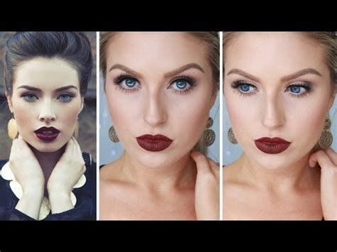 Glam Fall Autumn Makeup Bold Dark Red Lips Shaaanxo Youtube