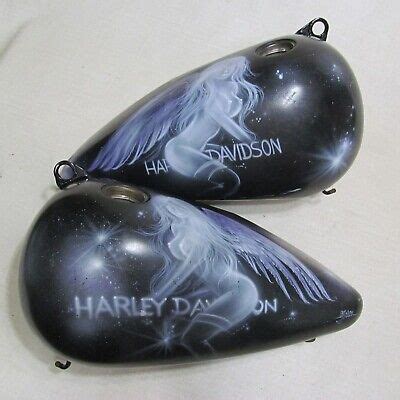 Harley Davidson Flstc Oem Black Gas Tank Custom Airbrush Painted