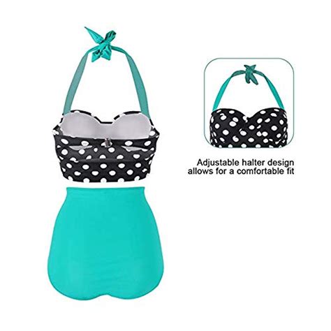 ᐅ Feelingirl 50er Damen Frauen Badeanzug Bademode Rockabilly Bikini Set