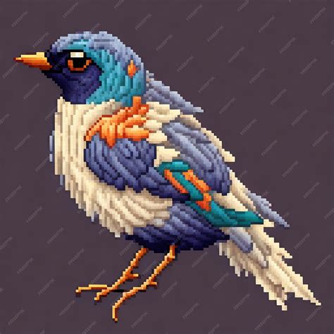 Premium AI Image | pixel art bird