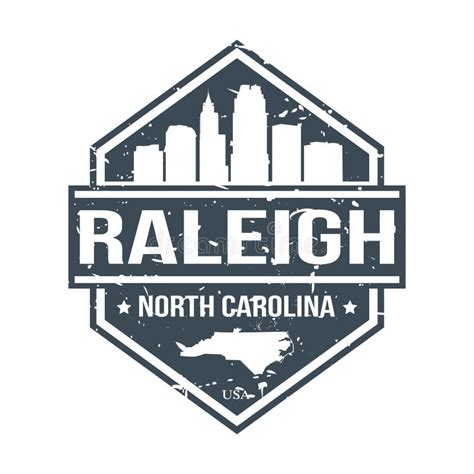 Raleigh North Carolina Round Travel Stamp Icon Skyline City Design