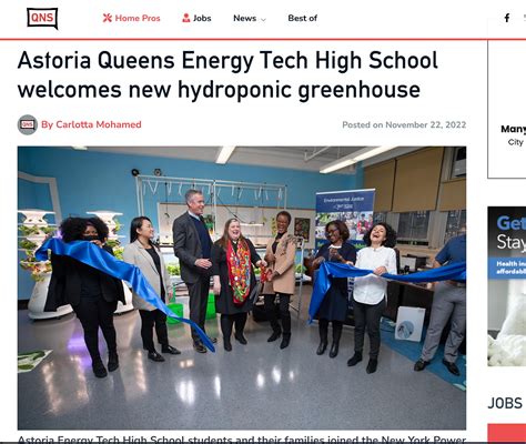 Qns Astoria Queens Energy Tech High School Welcomes New Hydroponic