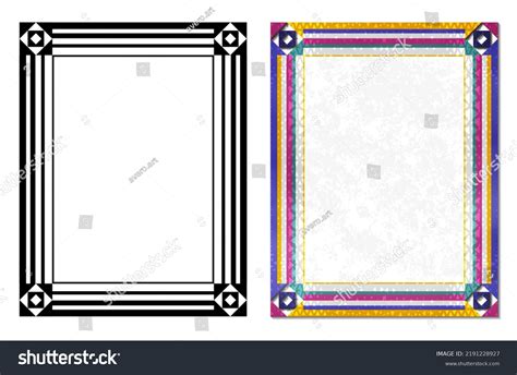 Decorative Frames Borders Set Texturize Black Stock Vector Royalty