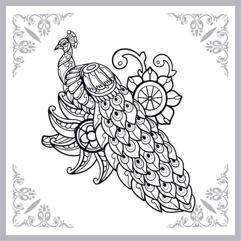 Premium Vector Peacock Bird Zentangle Arts Isolated On White Background