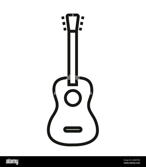 Guitar Icon Vector Acoustic Musical Instrument Sign Isolated Stock