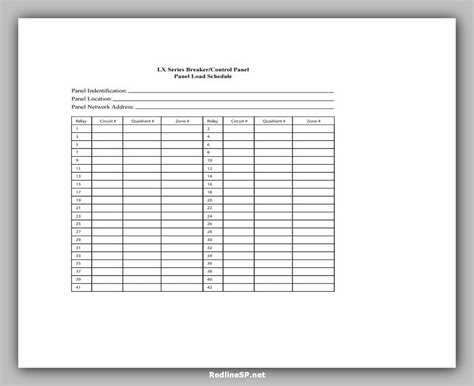 5 Best Electrical Panel Schedule Template Pdf - RedlineSP