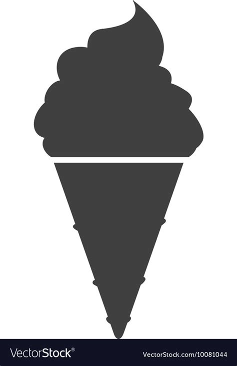 Cone Of Ice Cream Silhouette Icon Dessert And Vector Image