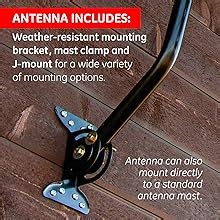 GE Outdoor TV Antenna Supports 4K 1080P VHF UHF Yagi Style Design