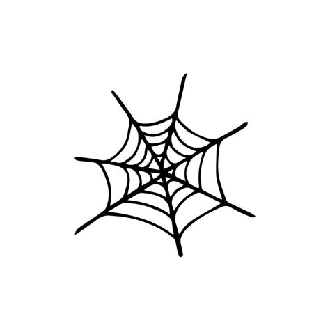 Hand Drawn Doodle Spiderweb Clipart Vector Black And White Cobweb For