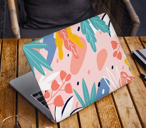 Floral Laptop Skin Sticker Abstract Pattern Vinyl Decal Dell Etsy