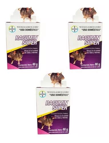 Racumin Super Bayer Rodenticida Pellets 60 Grms 3 Piezas Meses Sin