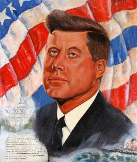 Portrait Of John F Kennedy With Us Flag And Pt 109 All Artifacts