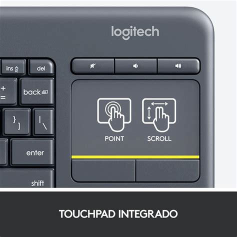 Teclado Sem Fio Logitech K Plus Tv Touchpad Integrado Conex O