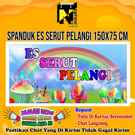 Jual Spanduk Banner Backdrop Es Serut Pelangi Terbaru Paling Keren