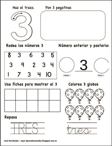 Material Educativo Fichas Didácticas Para Trabajar La Escritura Y Lectura De Los Números Del 1