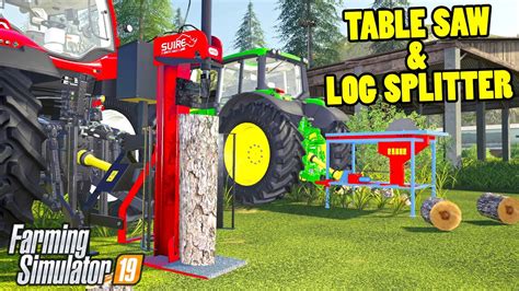 New Table Saw Log Splitter Mod In Farming Simulator Youtube