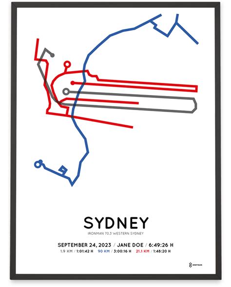 2023 Ironman 70.3 Western Sydney print – Sportymaps