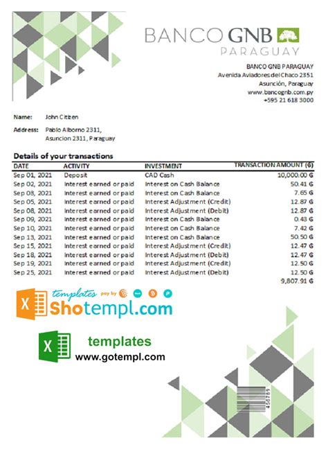 Paraguay Banco Continental S A E C A Bank Statement Easy To Fill