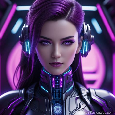 Detailed Cyberpunk Android Portrait Stable Diffusion Online