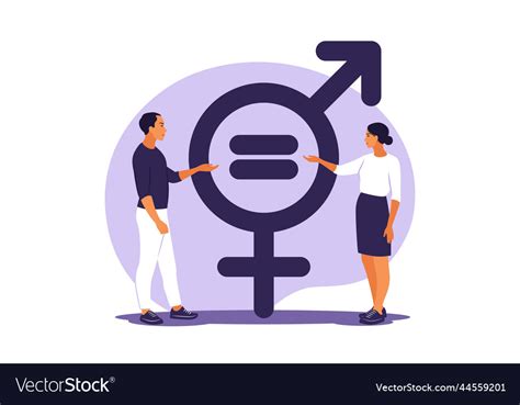 Gender Equality Concept Men And Women Character Vector Image