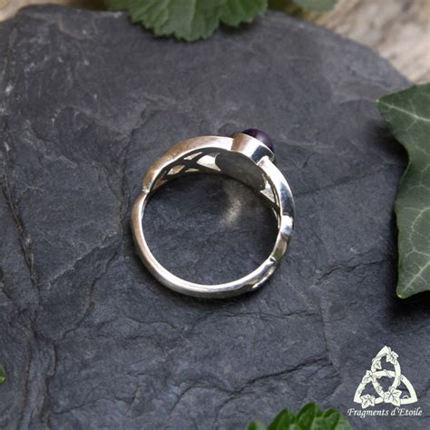 Bague M Di Vale En Argent Et Pierre Naturelle Orn D Entrelacs Celtiques