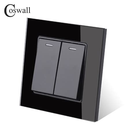 Coswall Crystal Glass Panel Light Switch Gang Grandado