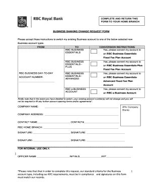 Fillable Online Business Banking Conversion Forms Fax Email Print