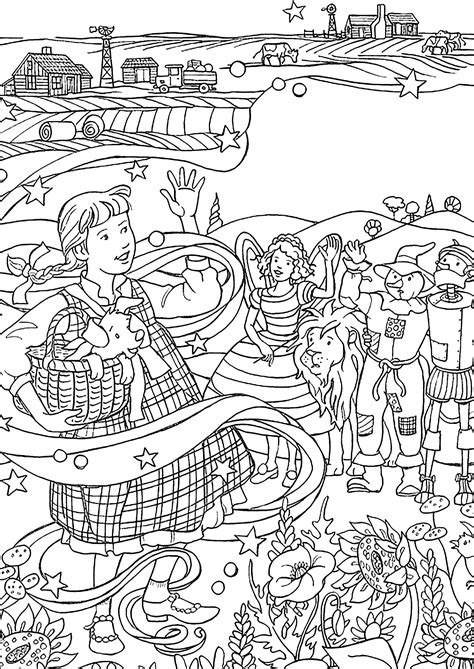 Dorothy saluta i suoi amici - Pagine Il mago di Oz da Colorare