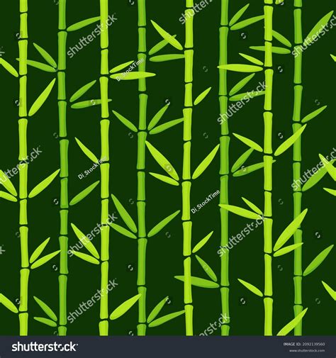 Green Bamboo Grass Pattern Oriental Chinese Stock Vector (Royalty Free
