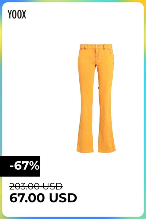 Jeans Les Copains Orange Womens Casual Pants Yoox Women Pants