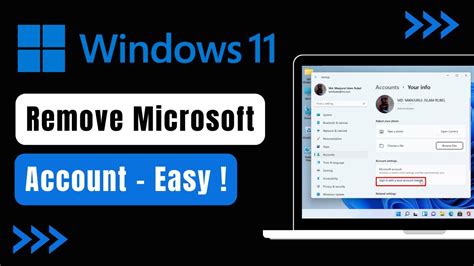 Windows How To Remove Microsoft Account Youtube