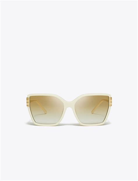 Tory Burch Eleanor Oversized Cat-eye Sunglasses in White | Lyst