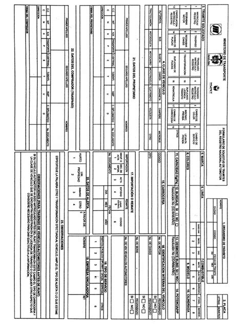 Formulario Transito Pdf