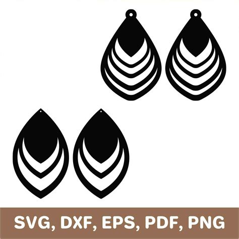 Teardrop Earrings Svg Drop Earrings Template Teardrop Earr Inspire