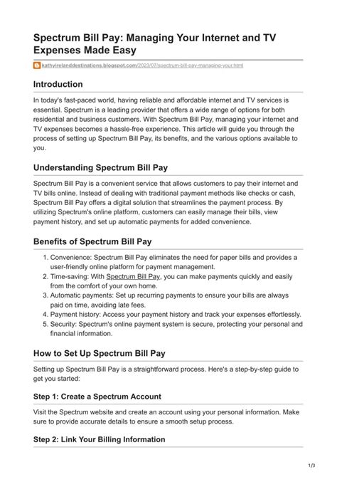 Ppt Spectrum Bill Pay Powerpoint Presentation Free Download Id