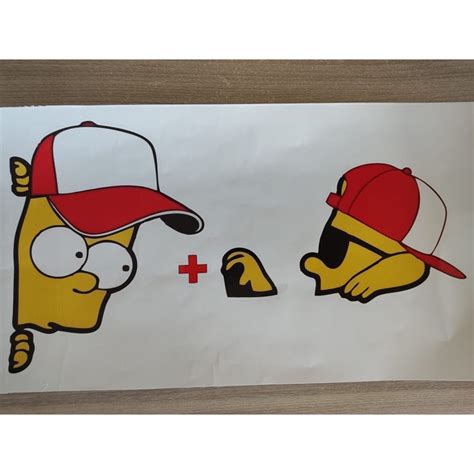 Adesivo Para Carro Bart Simpsons Cm Shopee Brasil