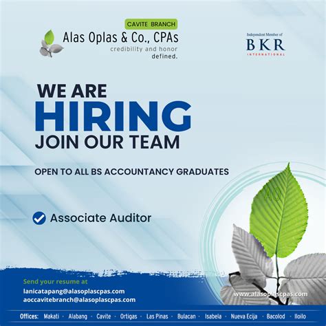 Career Opportunities Alas Oplas Co Cpas