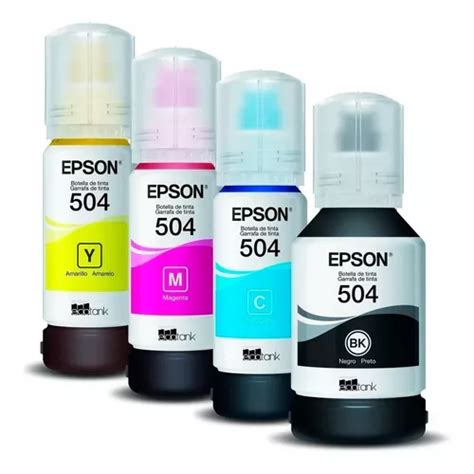 Combo Tinta Original Epson X4 Botella T504 L4150 Ecotank 70m