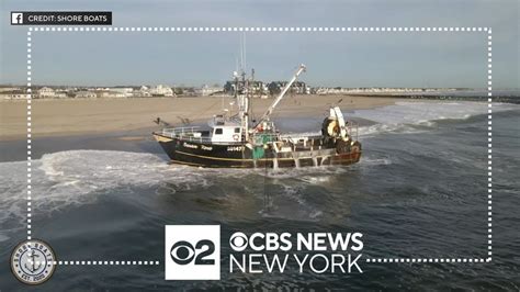 Fishing Boat Runs Aground In Point Pleasant Beach Youtube