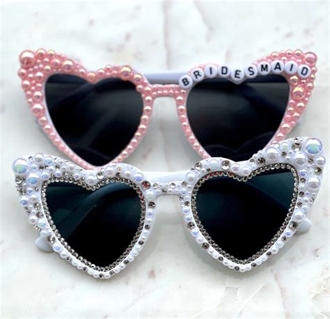 Custom Bride Sunglasses Beaded Bride Sunglasses Custom Sunglasses Bedazzled Sunglasses Heart