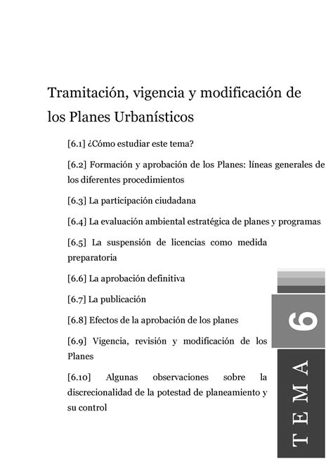 Tema Tramitaci N Vigencia Y Modificaci N De Los Planes Urban Sticos