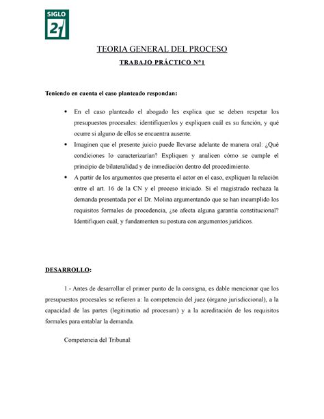 Tp1 Teoria General Del Proceso 2022 Teoria General Del Proceso