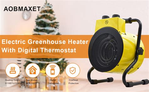 Amazon AOBMAXET Greenhouse Heater With Digital Thermostat For Grow