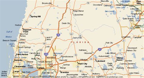 Zephyrhills South Florida Street Map Maps Of Florida